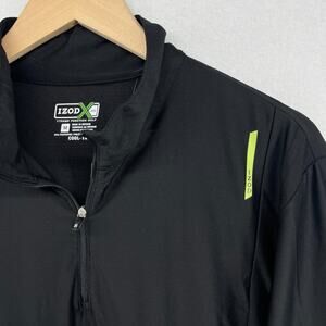 IZOD Shirt Mens M Cool FX Extreme Function Golf Performance 1/4 Zip Black NEW